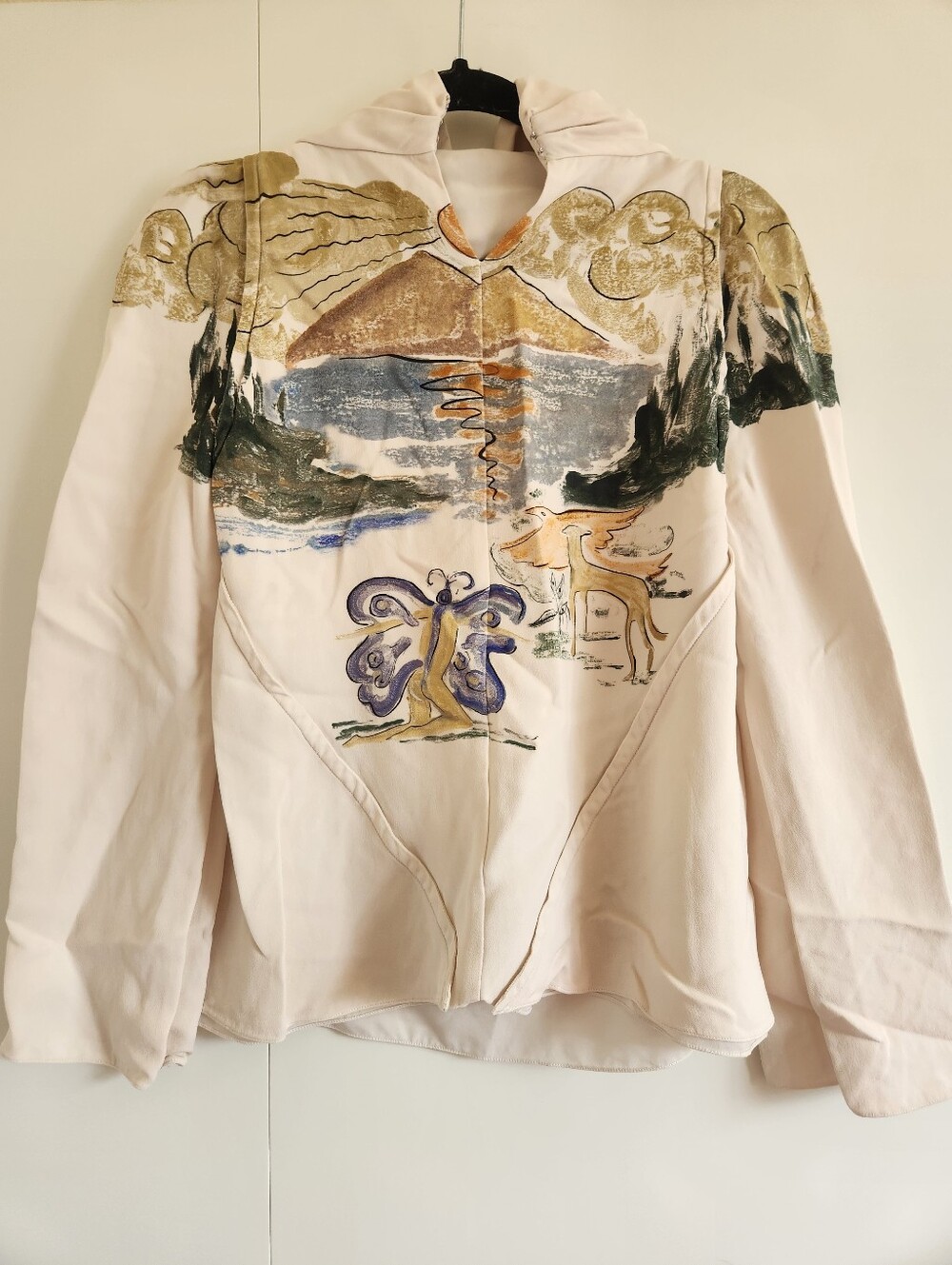 Altuzarra Italy Scenic Print Hooded Blouse Top Size 38